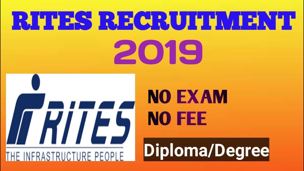 RITES Recruitment 2019 For Diploma And Degree Candidates !! Walk for Interview !!