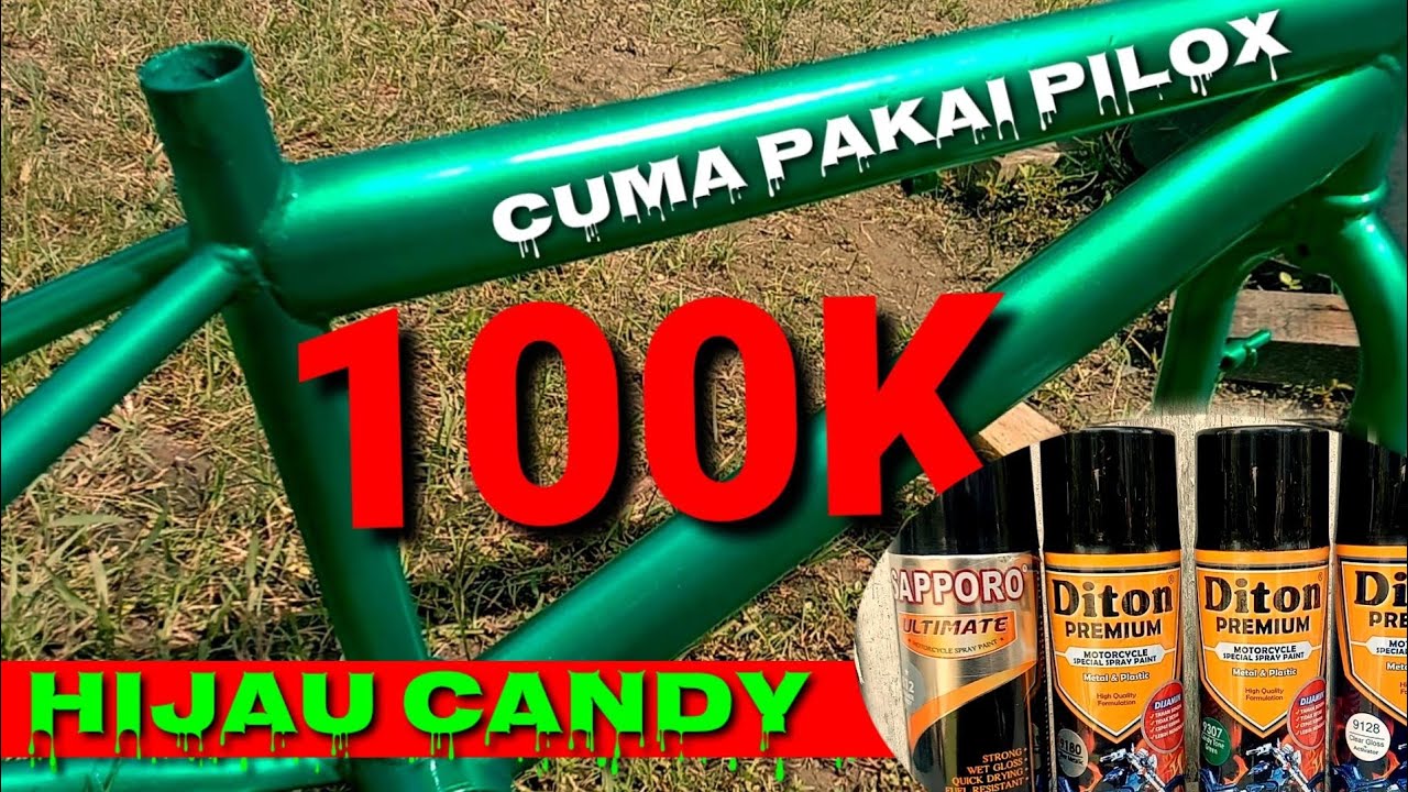 Mengecat sepeda BMX , hijau candy