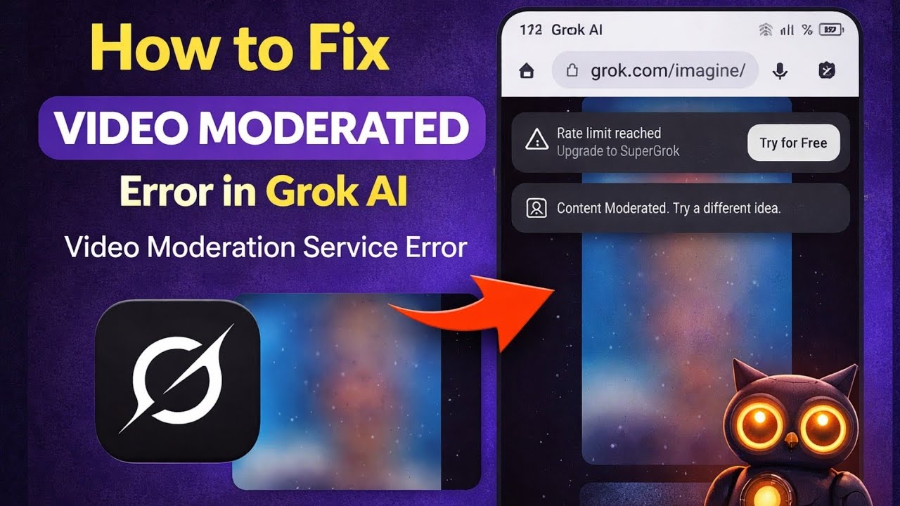 How to Fix &ldquo;Video Moderated&rdquo; Error in Grok AI - Video Moderation Service Error