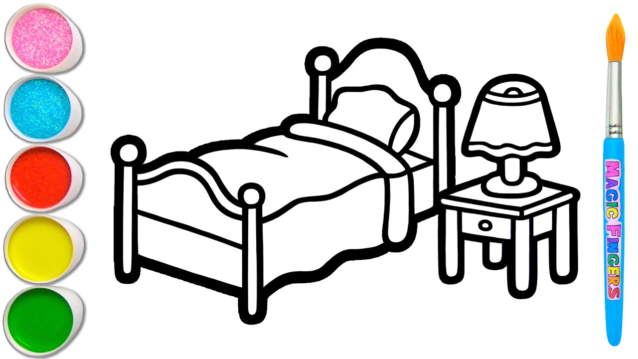 Gambar dan Lukisan Kamar Tidur Yang Indah Untuk Anak 🛏 Silakan Coba Menggambar Bersama Saya #370