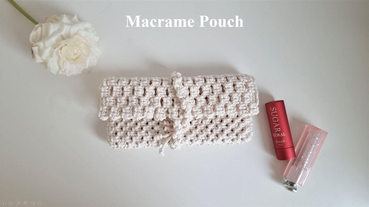 [Sub] DIY Macrame Pouch / Macrame Case / Macrame Pencil Case 마크라메 파우치 만들기 / 마크라메 필통 만들기 / macramé