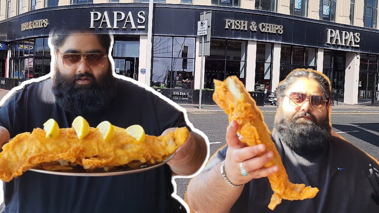I TRIED THE BIGGEST FISH AND CHIPS AT THE SEASIDE!!! | PAPAS FISH AND CHIPS | THE FOOD GOVERNOR