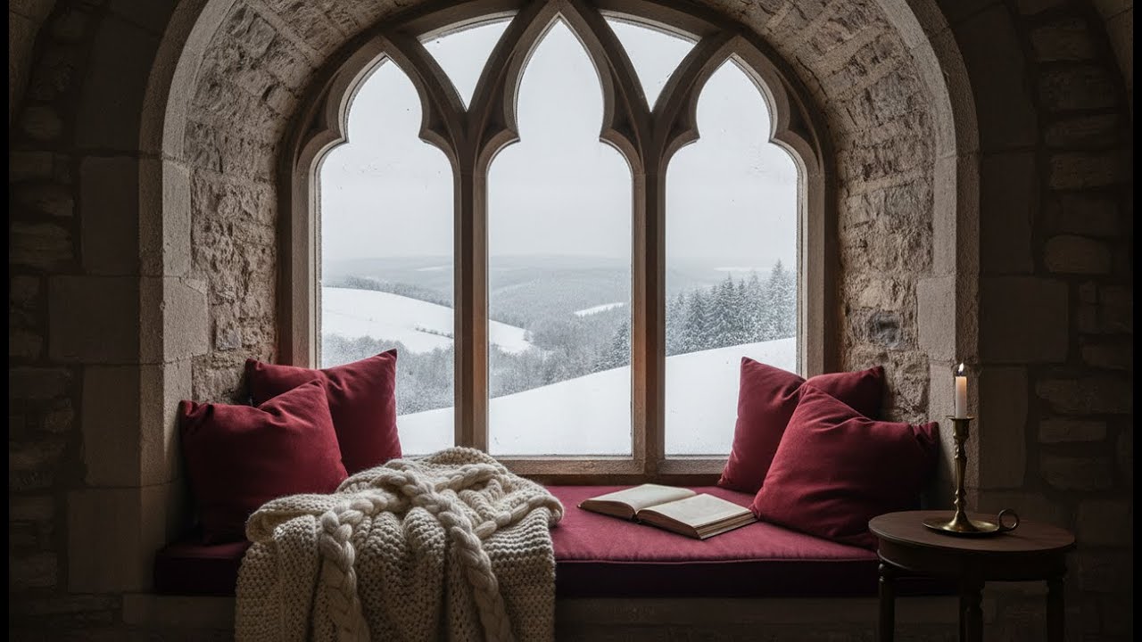 Snowbound Window Seat Ambience | Winter Wind & Candle | Life of Kite