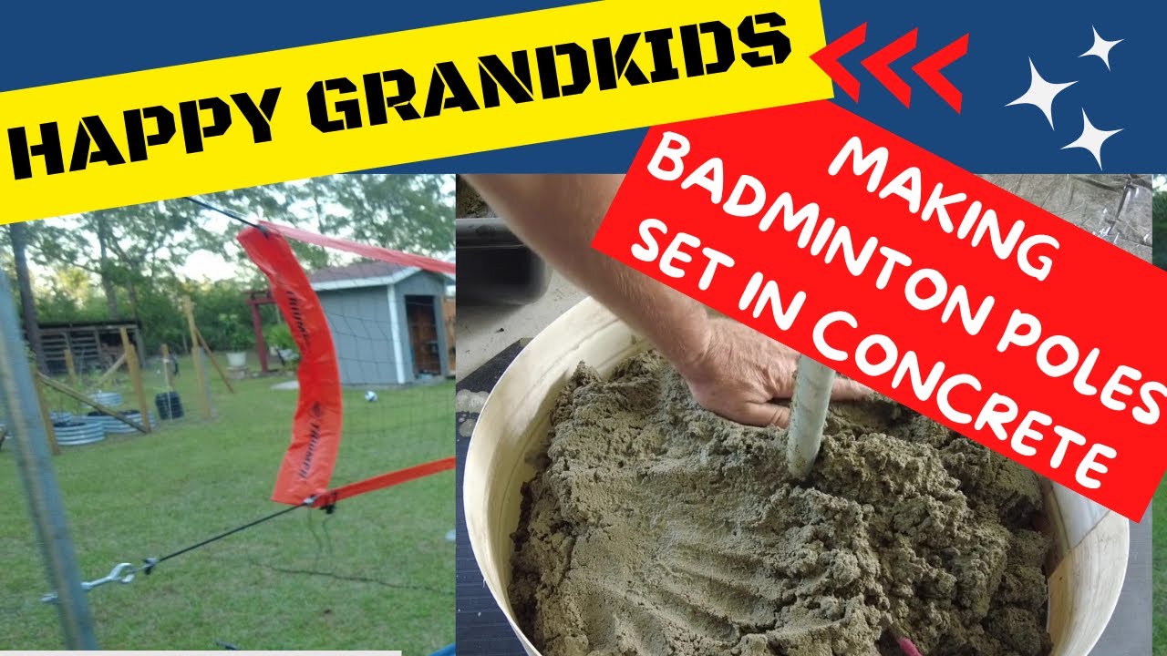 How to make badminton poles set in a movable concrete base