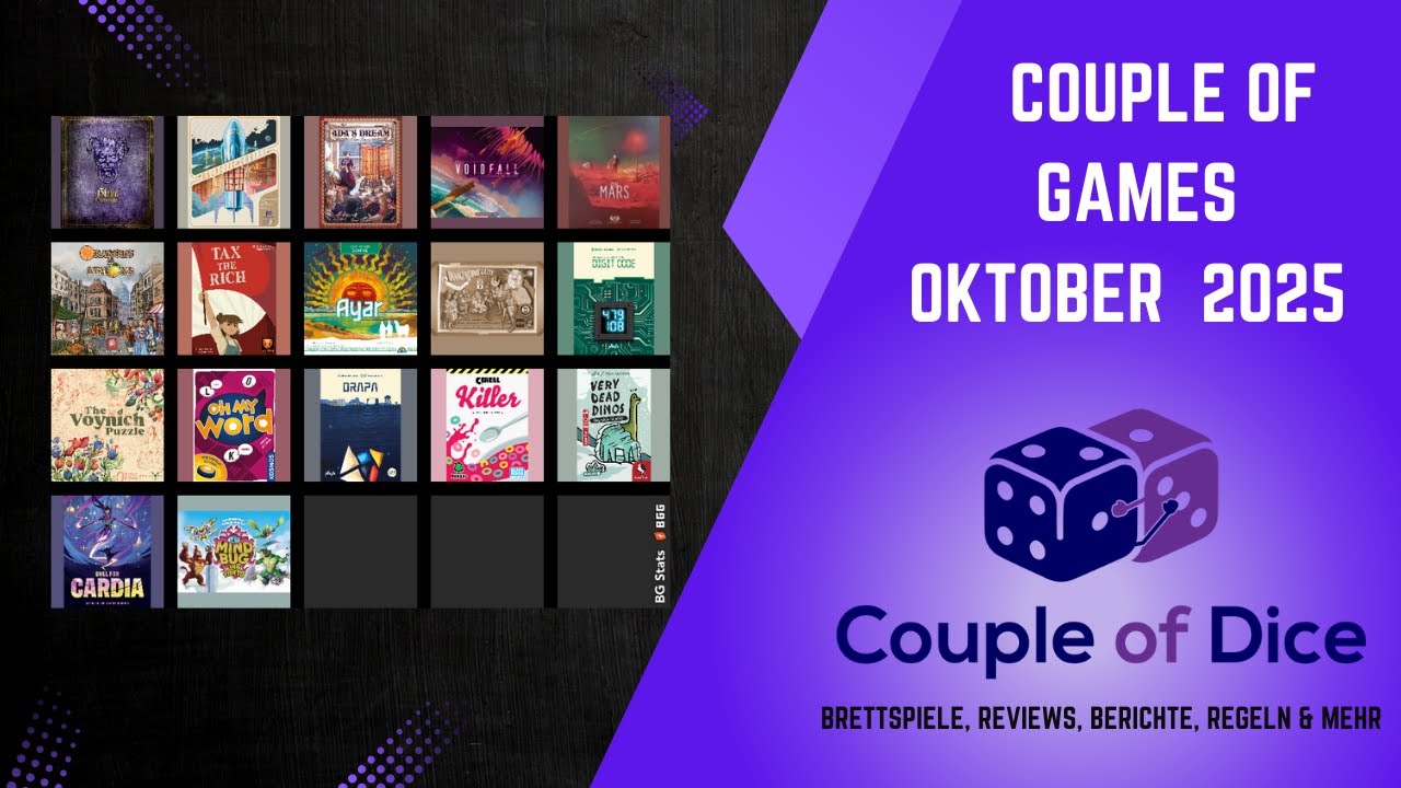 Couple of Games - Oktober 2025 - Unser Brettspiel Monatsrückblick mit den ersten Neuheiten der Spiel