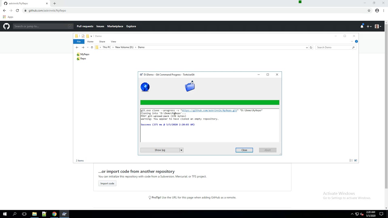 Работа с Git репозиторием при помощи TortoiseGit ч2. GitHub
