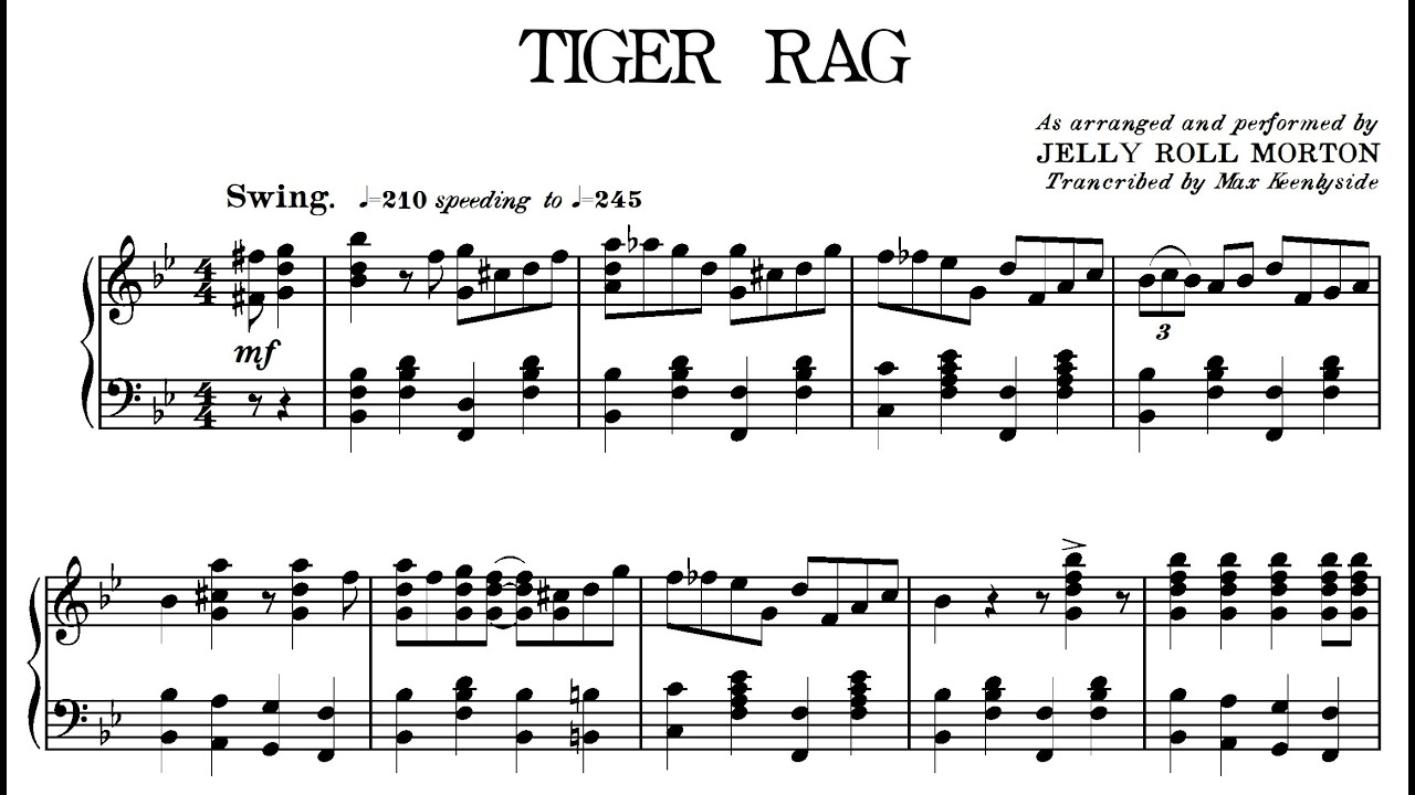 TIGER RAG - Jelly Roll Morton - PDF transcription!