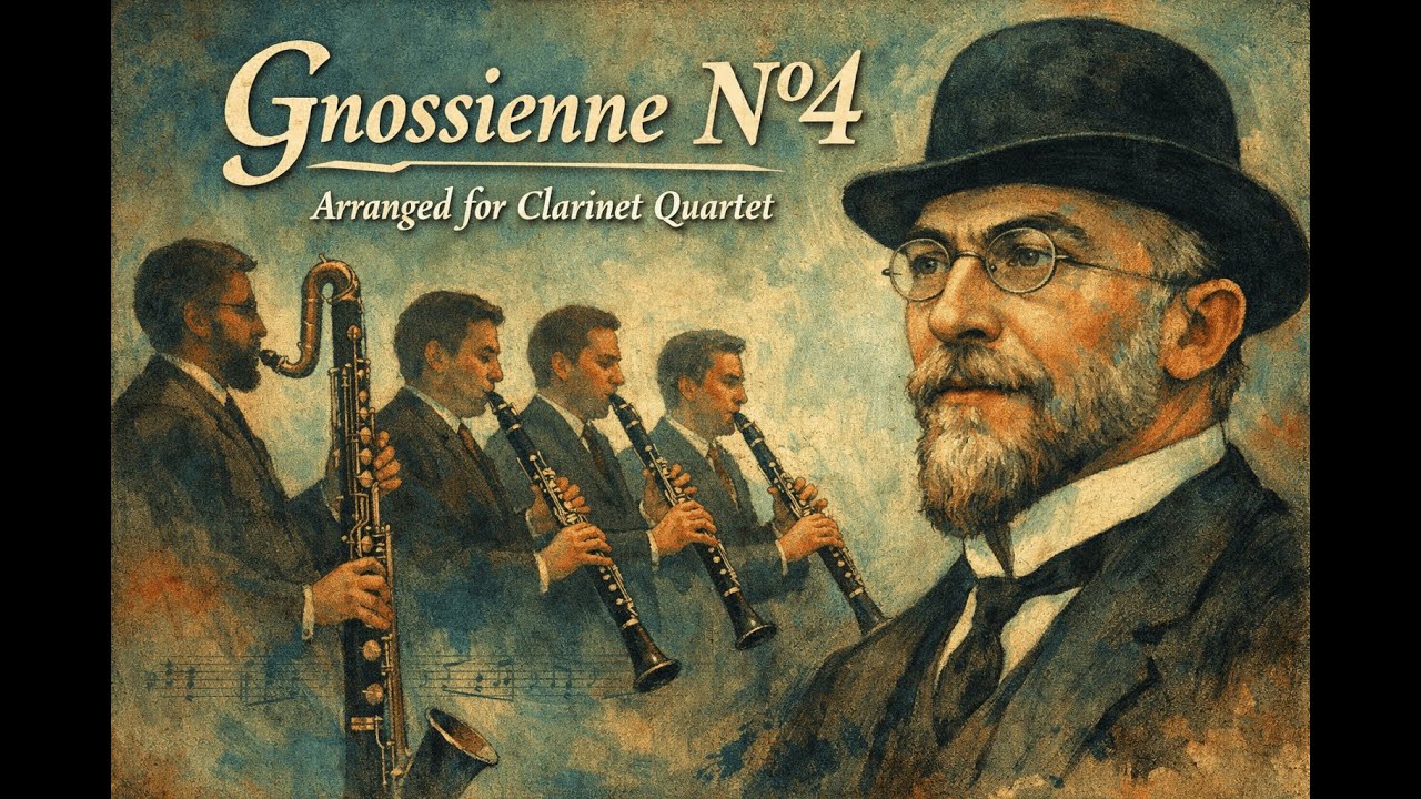 Gnossienne Nº4 - Arranged for Clarinet Quartet. Score and Parts.