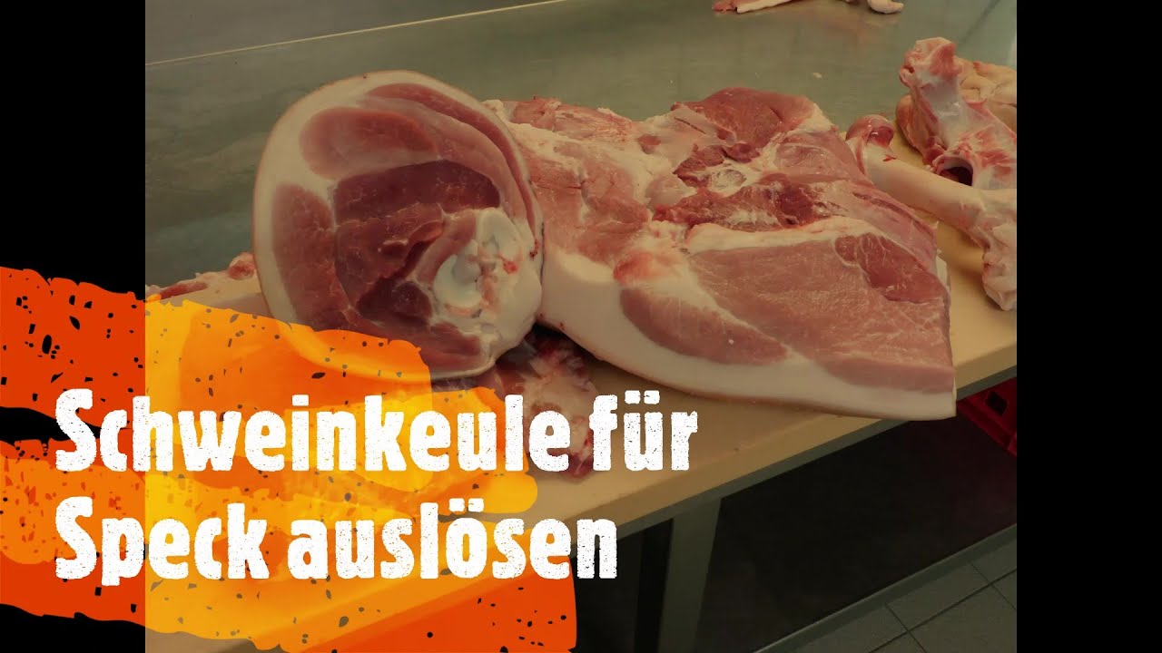 Wie zerlege ich eine Schweinekeule für Speck . Profi Metzger Ralf