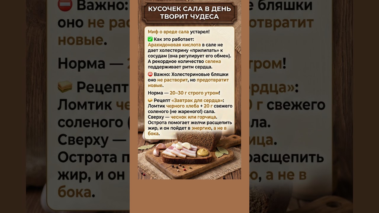 Кусочек сала в день творит чудеса