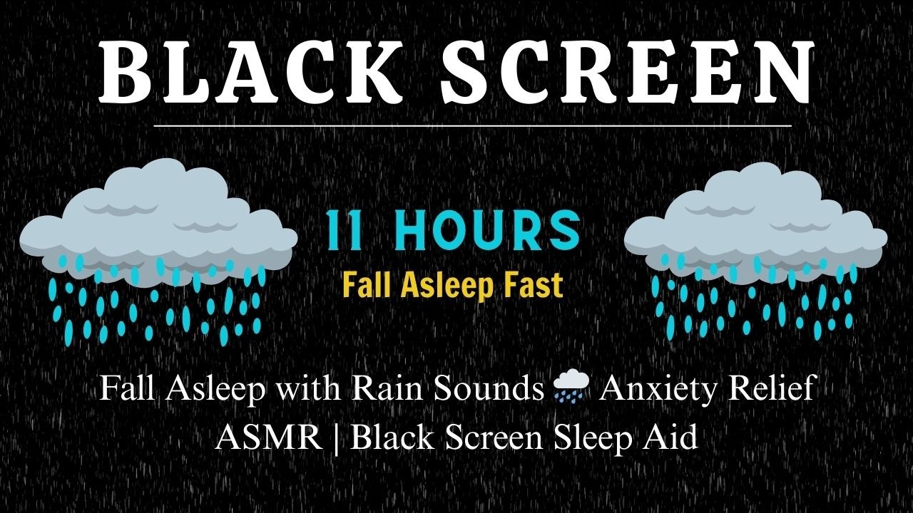 Fall Asleep with Rain Sounds 🌧️ Anxiety Relief ASMR | Black Screen Sleep Aid