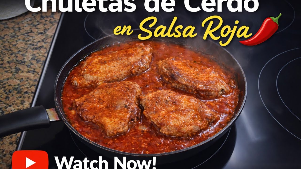 🔥 Chuletas de Cerdo en Salsa Roja | Receta Casera Fácil y Deliciosa