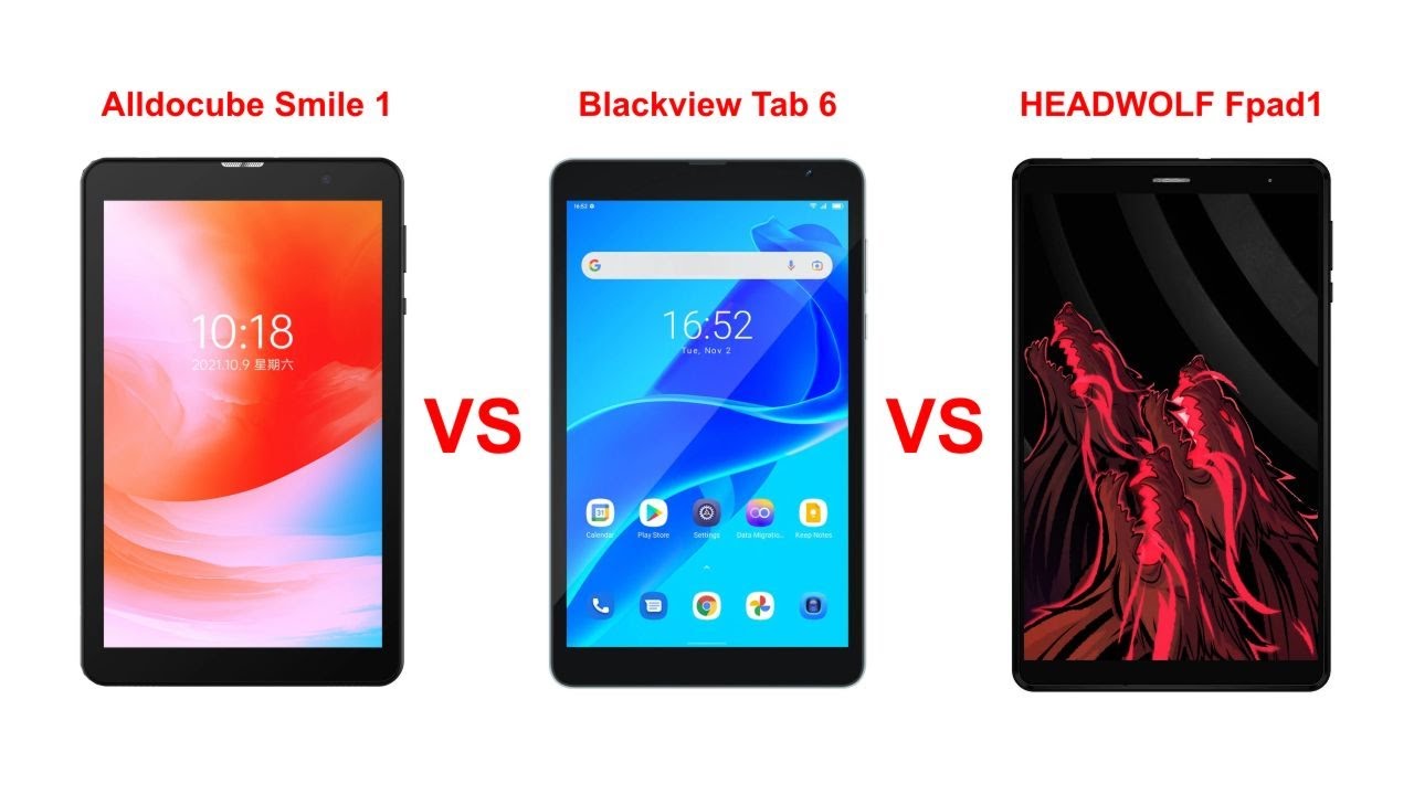 Blackview Tab 6 vs Alldocube Smile 1 vs HEADWOLF FPad 1 - Tablets comparison (link the description)