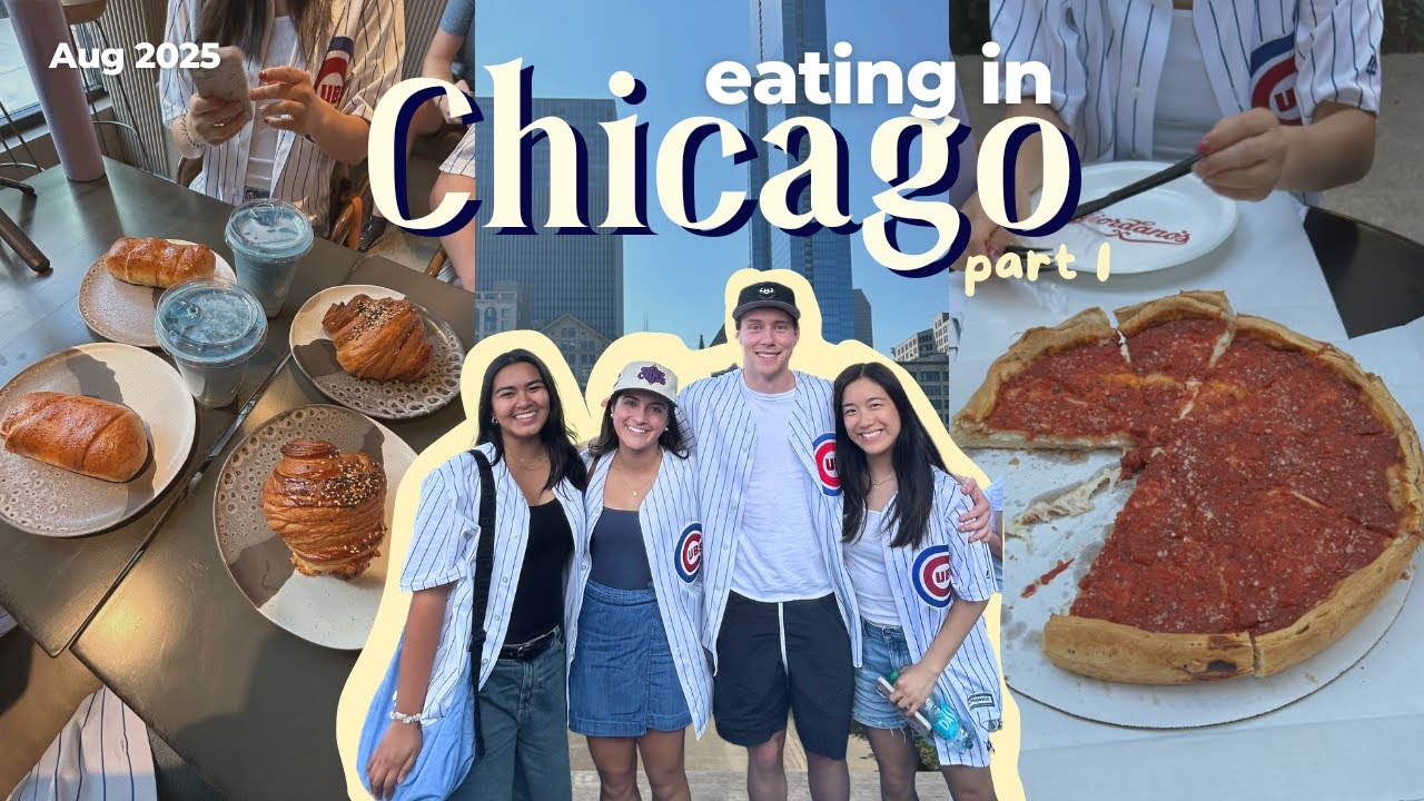 eating in Chicago! pt. 1 | argyle night market, Cubs game, deep dish pizza