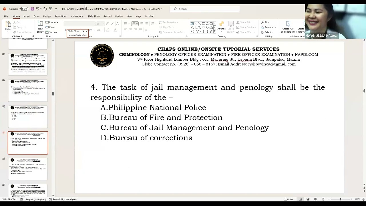 FC Penology Officer Exam. part 1 by CHAPS (JS) June 2024