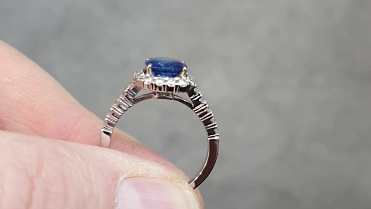 Sapphire & Diamond Halo Ring