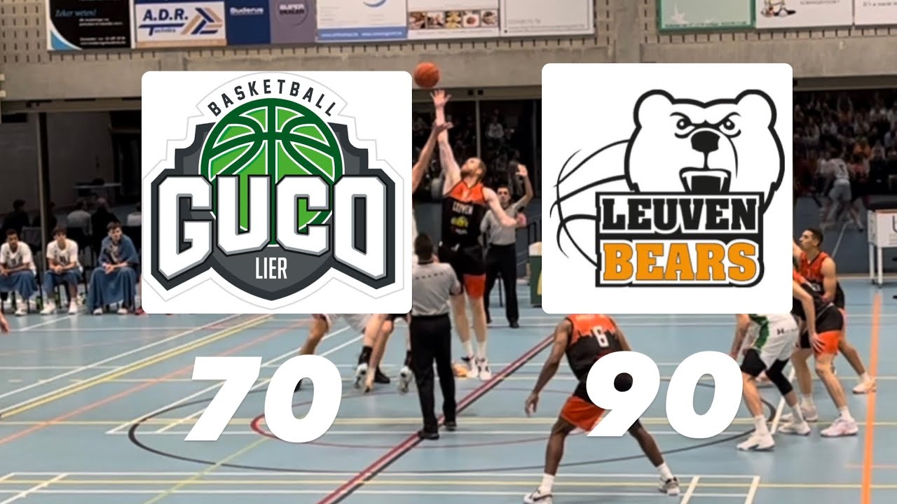 Guco Lier (TDM1) vs Stella Artois Leuven Bears (BNXT): 70-90 (Belgian Cup)