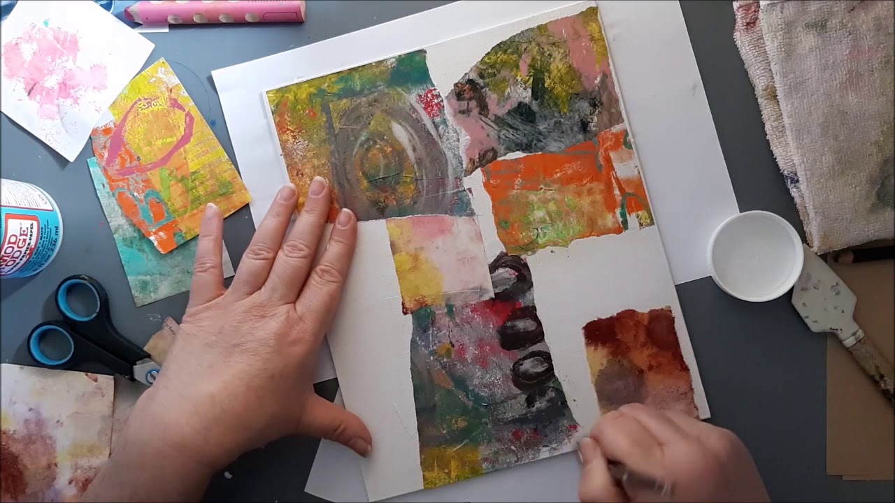 Intuitive Face Abstraction, Mixed Media Collage