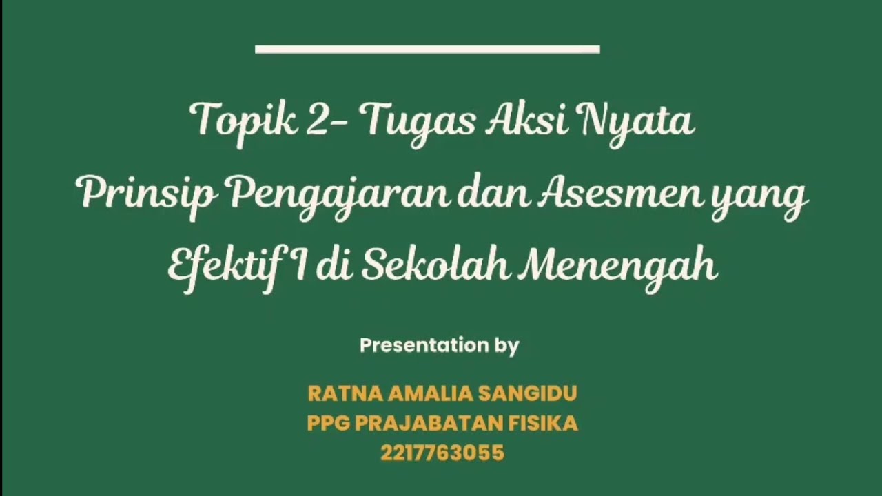 Rancangan Rencana Pembelajaran dan Asesmen yang Efektif pada Materi Sumber Energi Fisika Kelas X