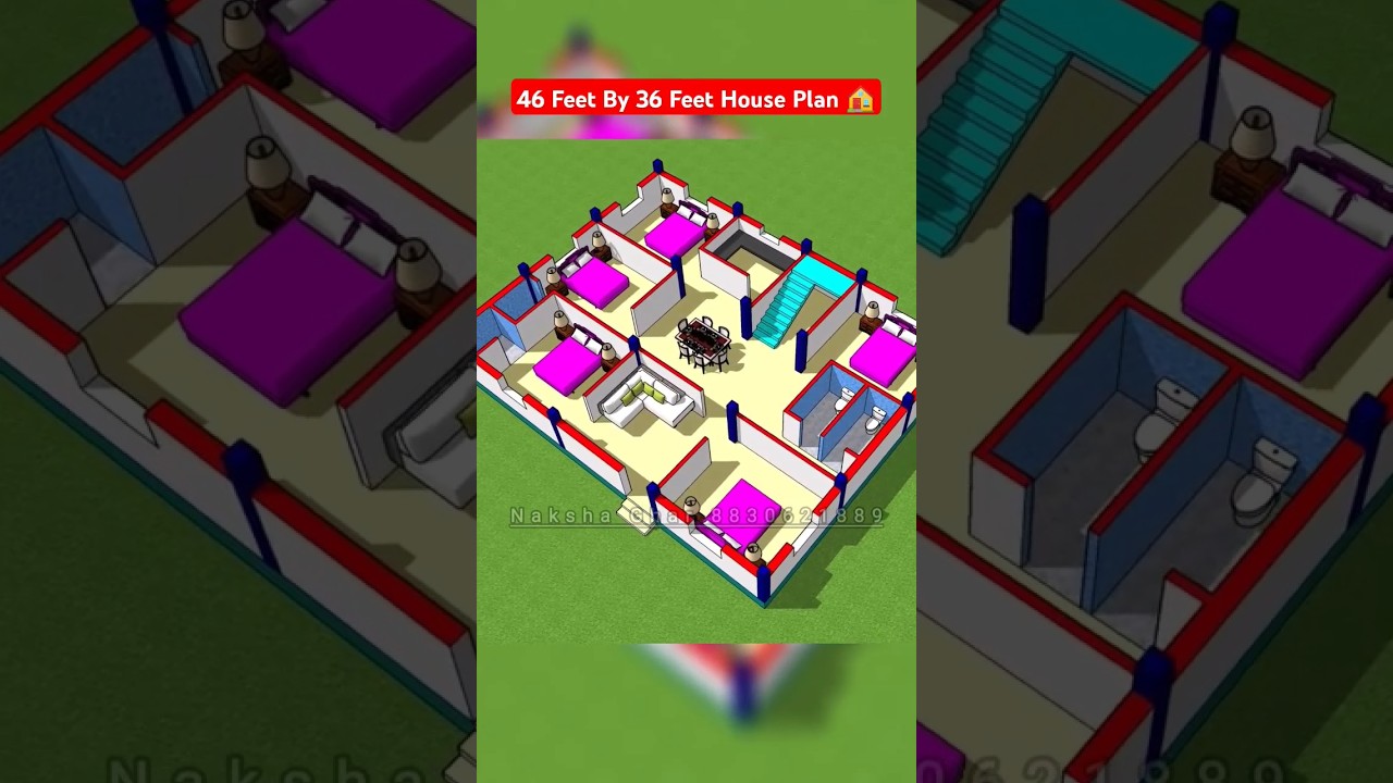 5 Bedroom House Plan #homeplan #naksha #shortfeed #nakshaghar