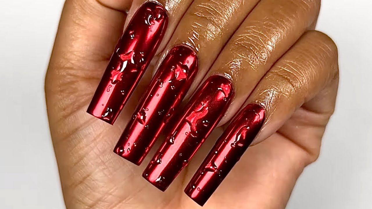 Water droplet nail art | Gel X nails | Tutorial ❤️💦