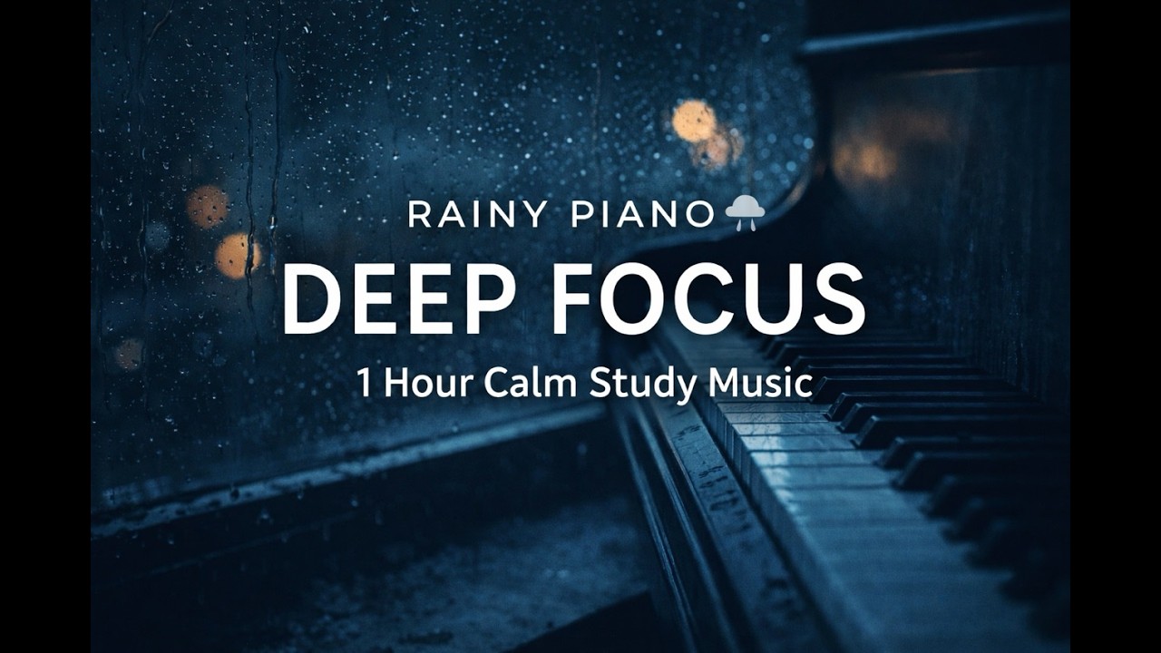 Rainy Piano for Deep Focus 🌧️ 1 Hour Calm Study Music