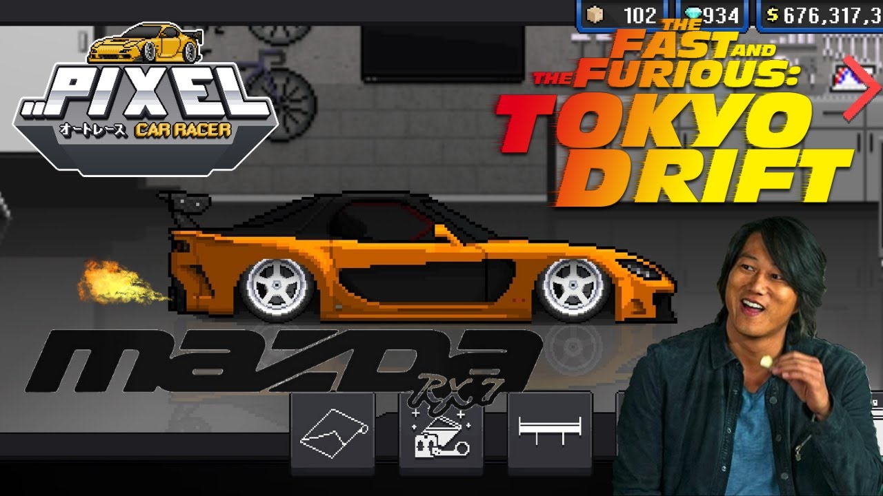 PIXEL CAR RACER - $10,000,000 HAN'S MAZDA RX7!!!!!
