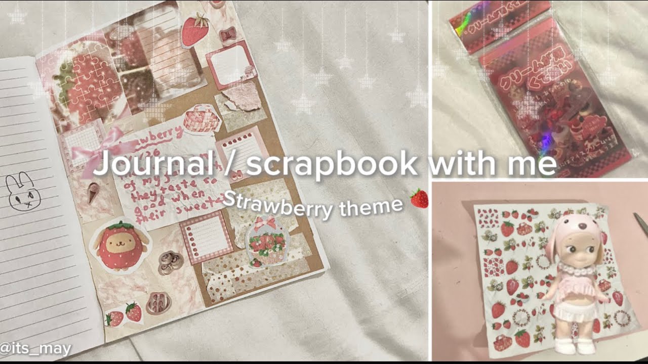 Journal w me 🍓🥛: strawberry theme 