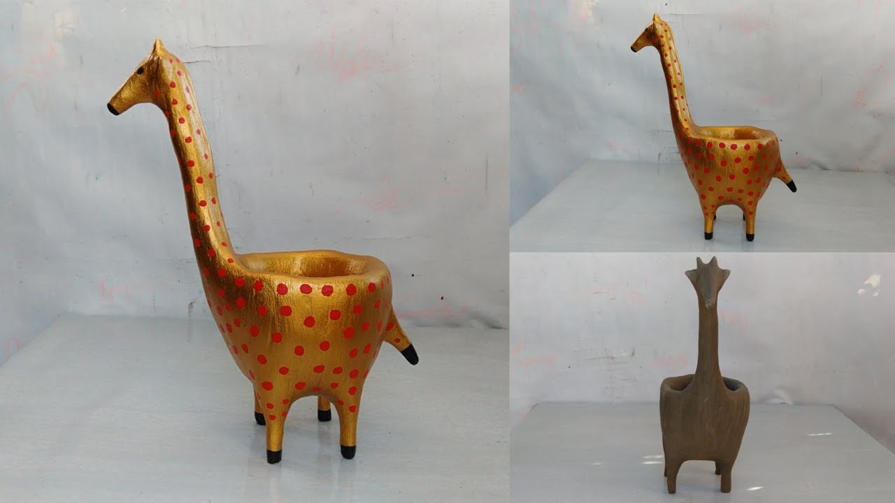 Simple Ways to Make a Giraffe Shape from Decorative Pot at Home