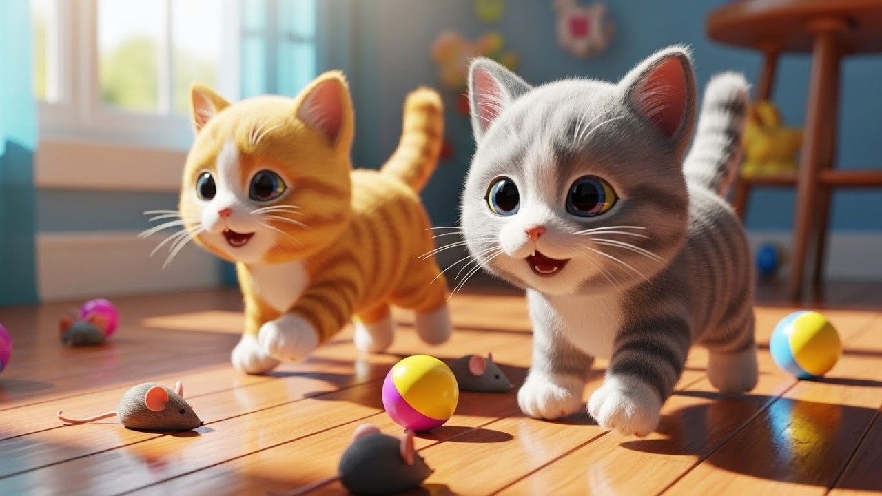 Пять крошечных котят говорят «Мяу-мяу» 🐱🐾 | Детские песенки и колыбельные для малышей