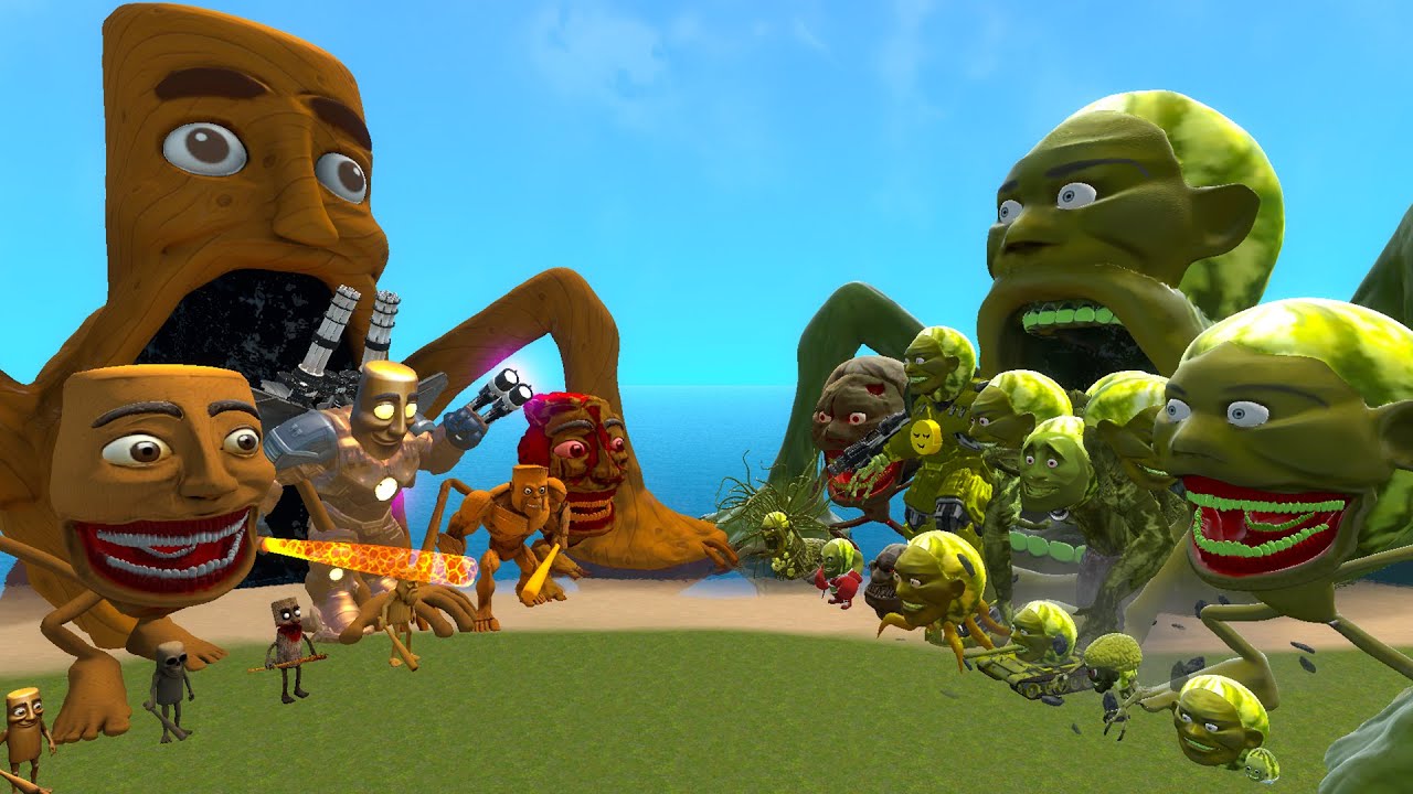 NEW ALL TUNG TUNG TUNG SAHUR SEA EATER FAMILY VS ALL LIN GANG MELON SEA EATER FAMILY In Garry's Mod!
