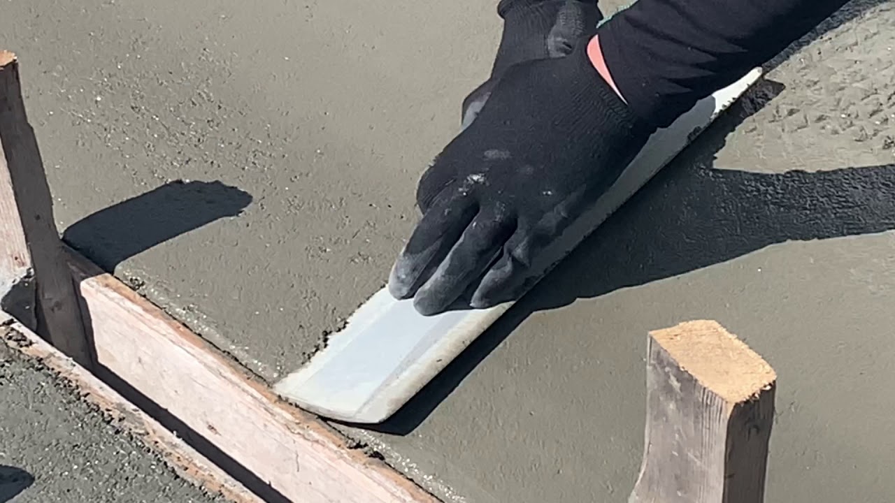 コンクリート金ゴテ仕上げタイムラプス