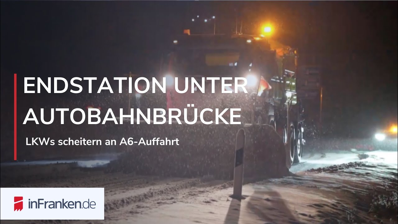 ENDSTATION UNTER AUTOBAHNBR&Uuml;CKE: LKWs scheitern an A6-Auffahrt
