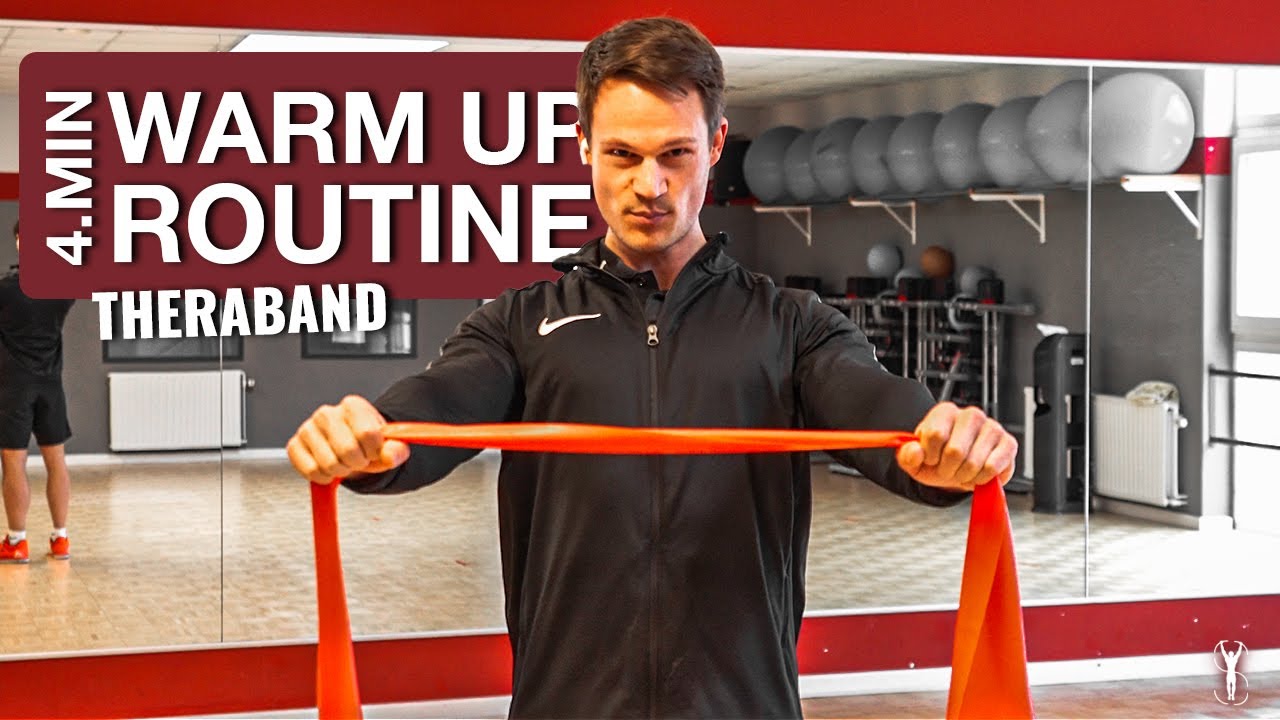 4 Min WARM UP ROUTINE mit Thera-Band und Erklärung zum Mitmachen | Yannick Schlemm