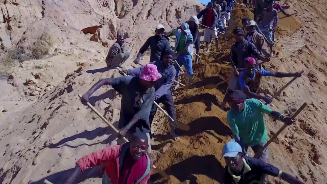 AMAZING GEMSTONE MINING AERIAL DRONE video in Madagascar