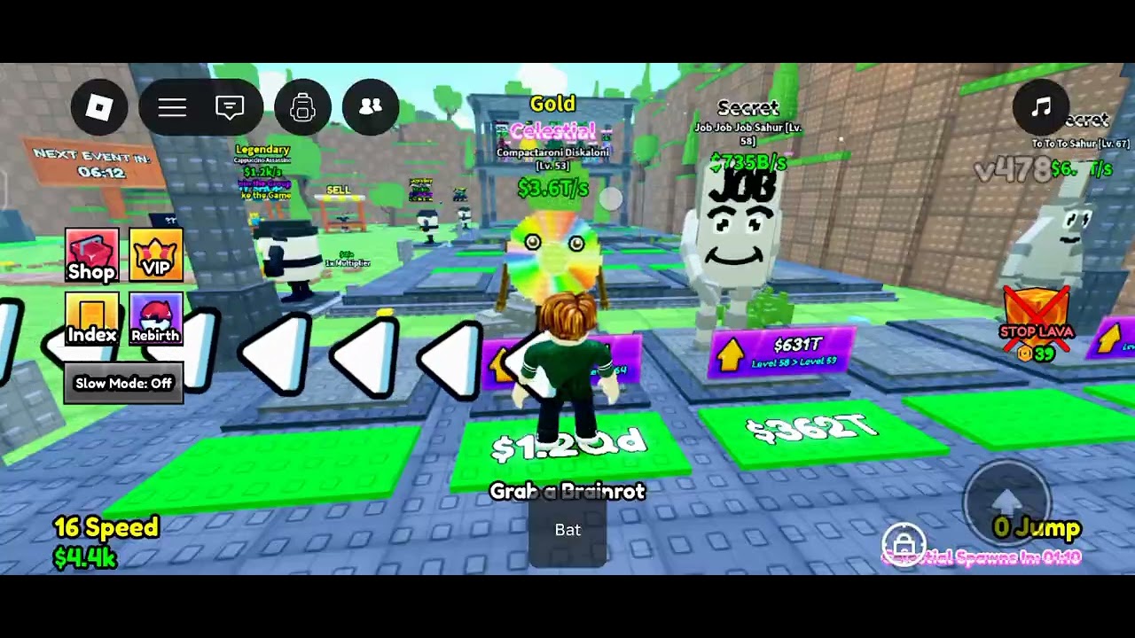 Playing Roblox Escape Lava for brainrots made by caylus