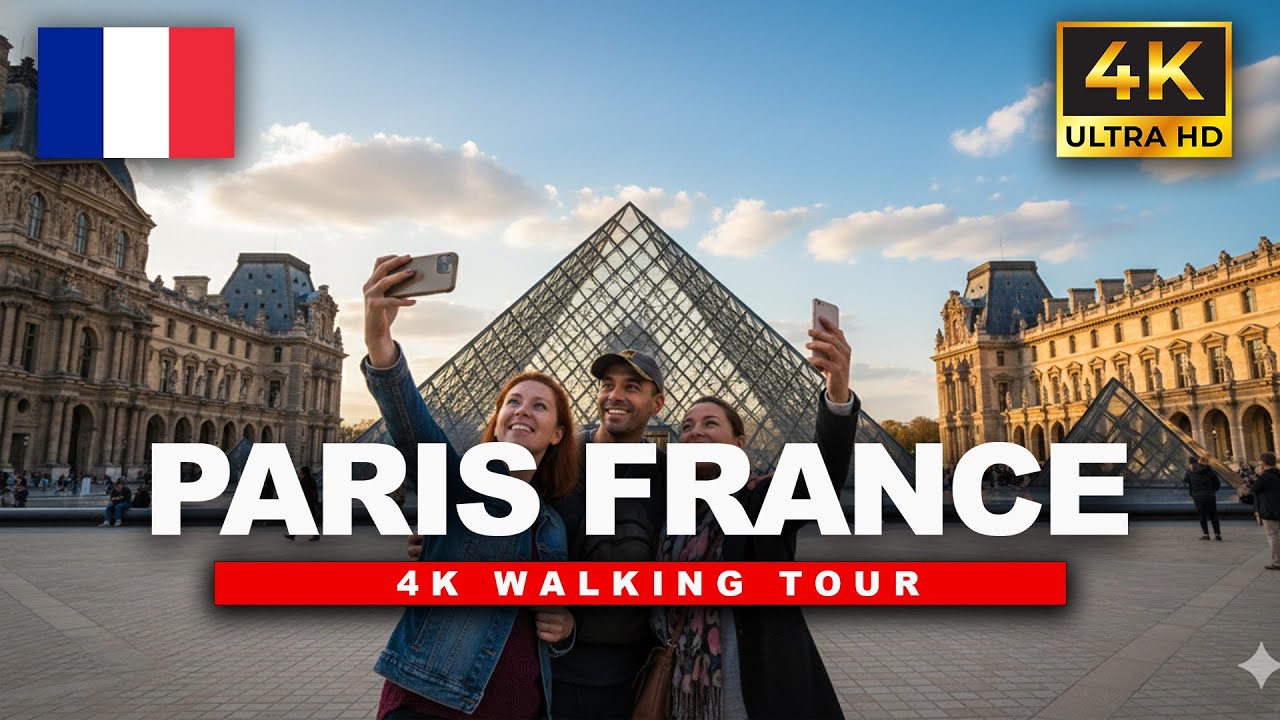 🇫🇷 Paris, France - 4K HDR Walking Tour - A Walk In Paris Louvre Pyramid and Tuileries Garden