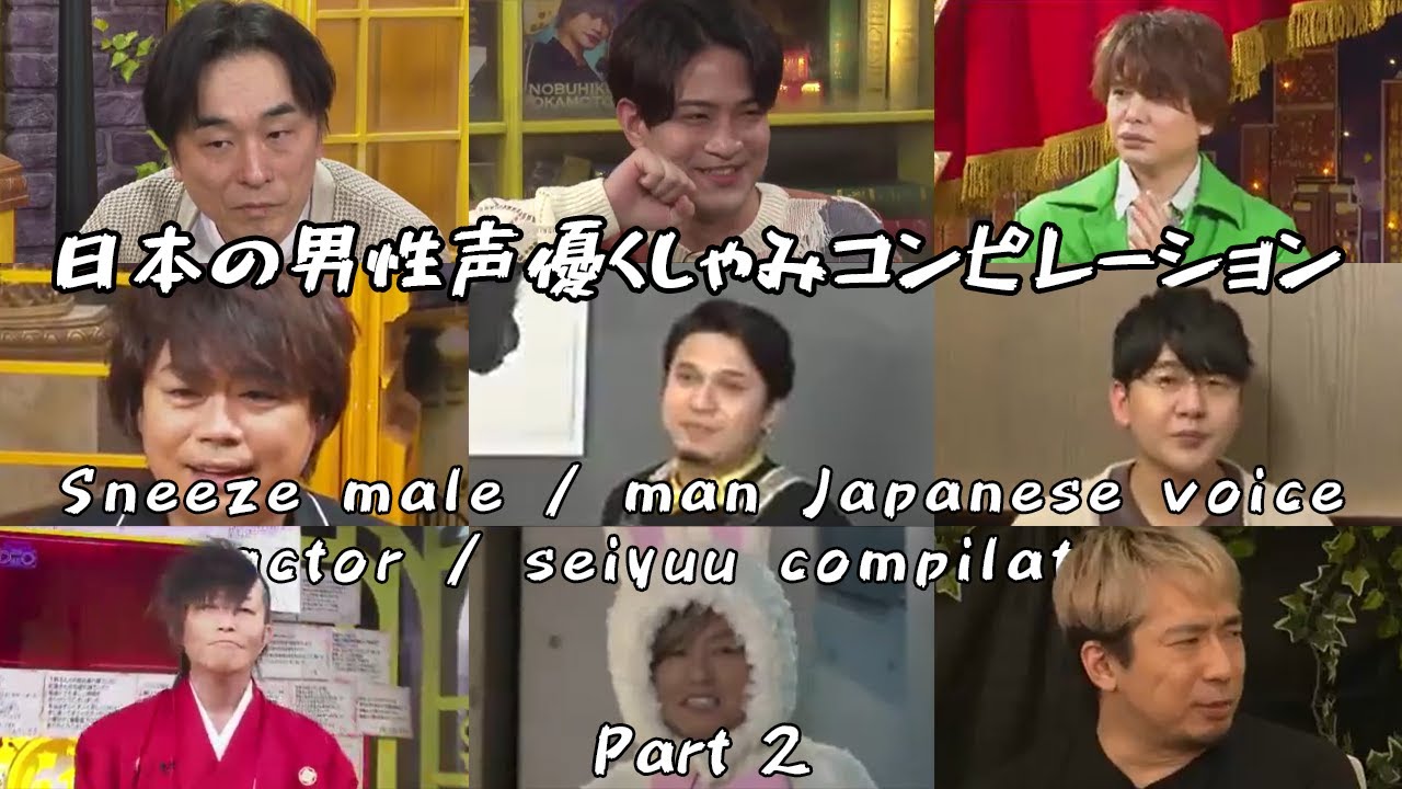 Sneeze Male / Man Japanese Voice Actor / Seiyuu Compilation Part 2 (日本の男性声優くしゃみコンピレーション2)