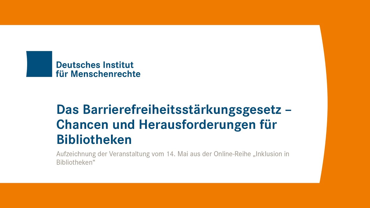 Online-Reihe Inklusion in Bibliotheken: 