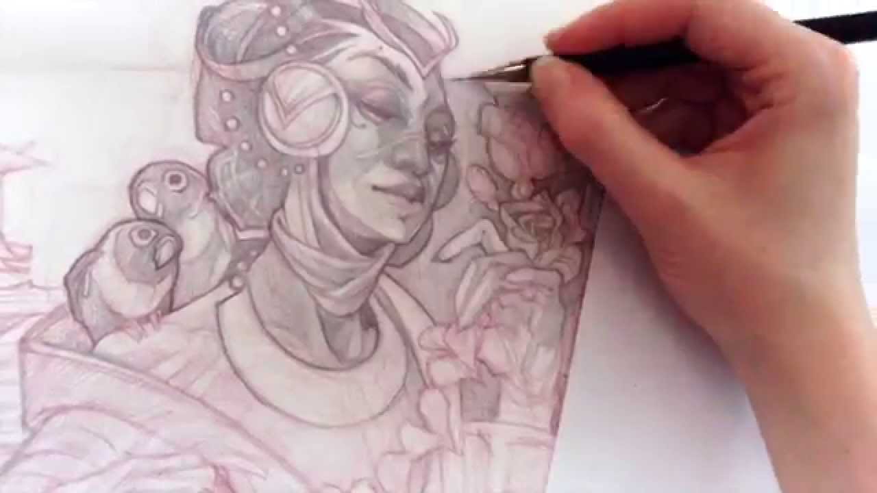Painting Process: Queen of Hearts (Part 1: Drawing)