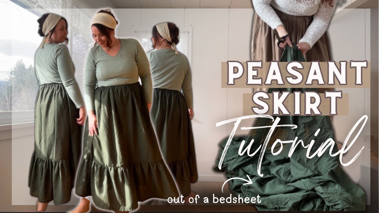 Easy *Beginner Friendly* PEASANT SKIRT Tutorial (out of a bedsheet!)