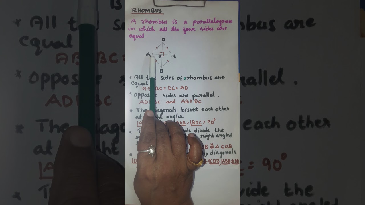 RHOMBUS - DEFINITION AND PROPERTIES
