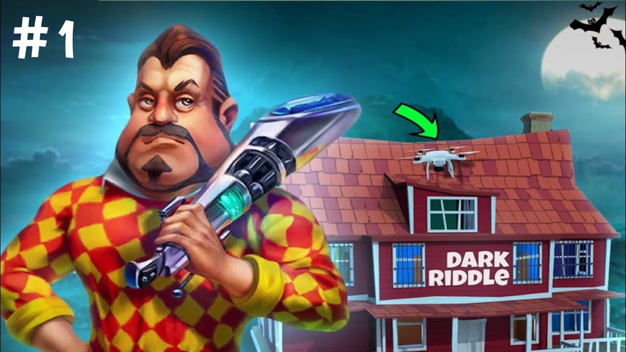 my drone crash into a horror house | dark riddle Gameplay #1