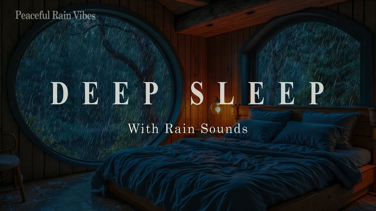 Relaxing Sleep Music & Soft Rain Sounds on Windows 🌧️ Deep Sleep on a Rainy Night