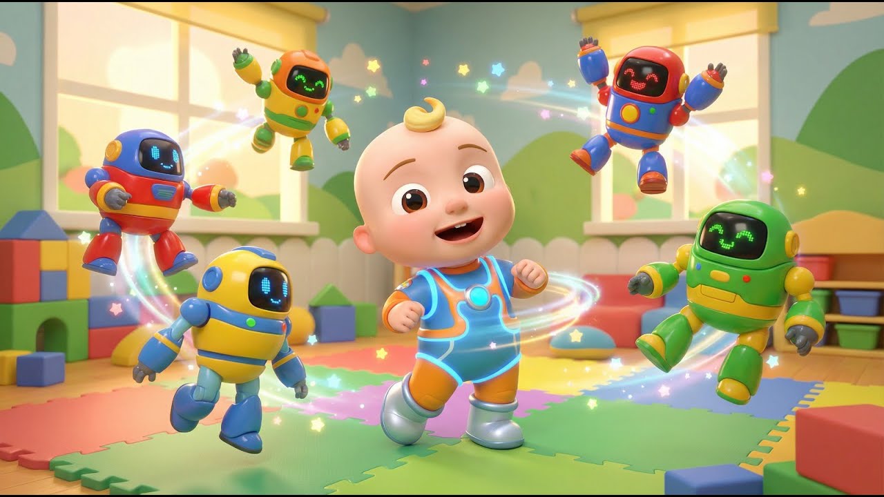 Five Little Robots Buzzing Around | Fun Counting & Kids Adventure