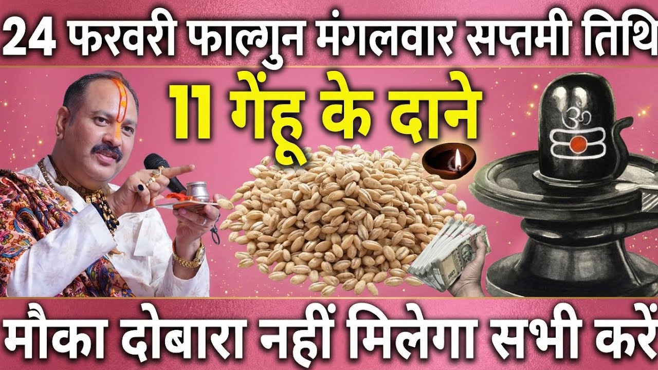 24 फरवरी फाल्गुन मंगलवार सप्तमी तिथि के दिन 11 गेंहू के दाने वाला उपाय जरुर करे || Pradeep Ji Mishra