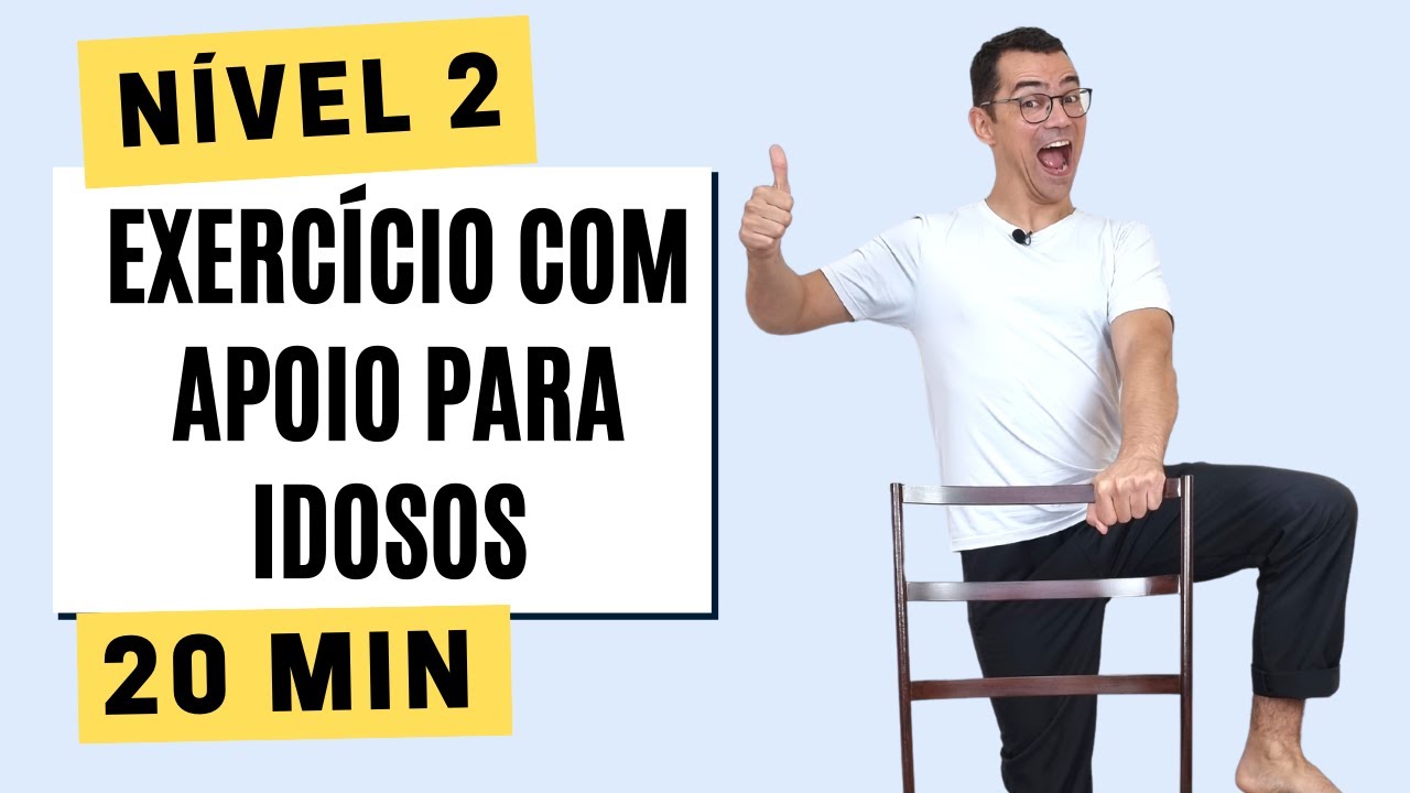 Exercícios fáceis COM APOIO para IDOSOS | Nível 2 | Especial Alzheimer