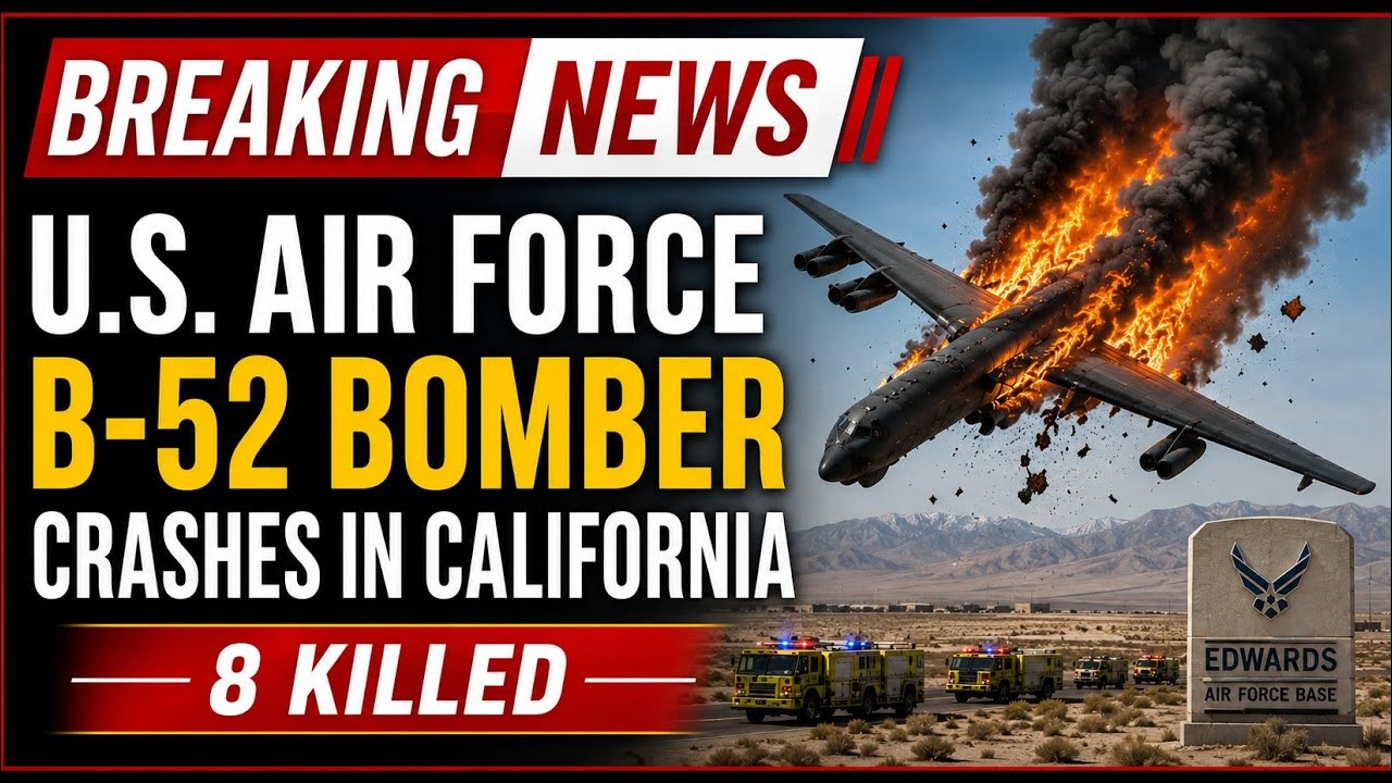B-52 Bomber Crash in California | 8 Dead After Air Force Test Flight Disaster.