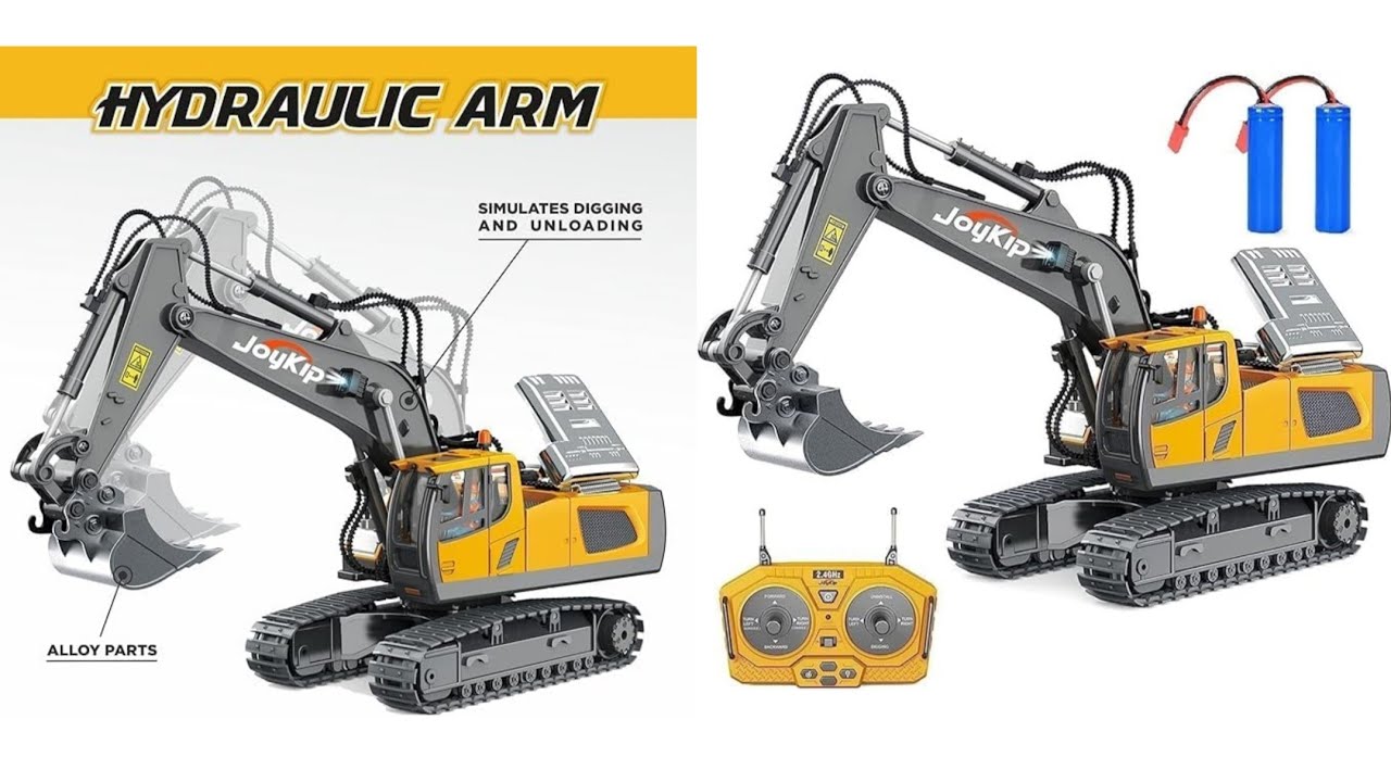 Unboxing JoyKip Remote Control Excavator Toy 11 Channels 2.4 Ghz Vehicle #rccar #unboxing #excavator