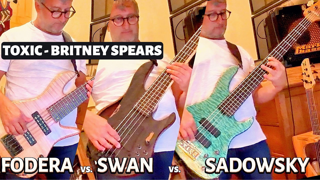Fodera  vs Sadowsky vs Swan | Toxic - Britney spears #basscover #comparison 3 high end basses